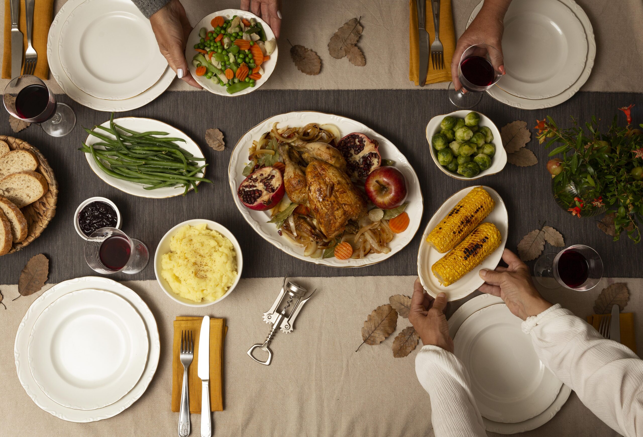 dinner assortment table